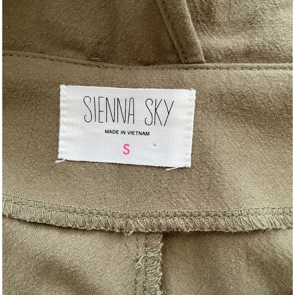 Sienna Sky Olive Green Jumpsuit Button Front Wide Leg V Neck Casual Romper *Flaw - Picture 7 of 15